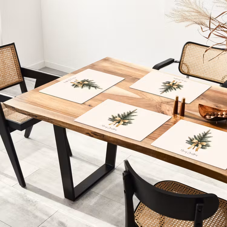 Placemat - 6 stuks - Kerstboom - Kerst - Merry Christmas - Beige — 5