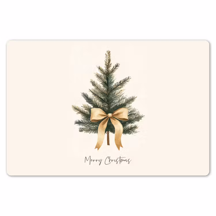 Placemat - 6 stuks - Kerstboom - Kerst - Merry Christmas - Beige — 7