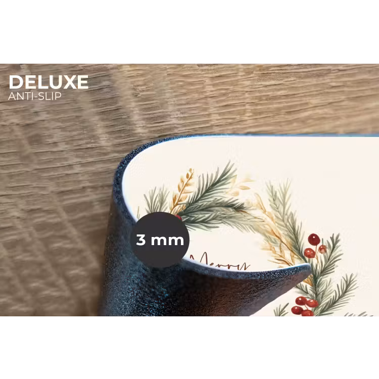 Placemat - 6 stuks - Kerstkrans - Kerst - Goud - Beige — 4