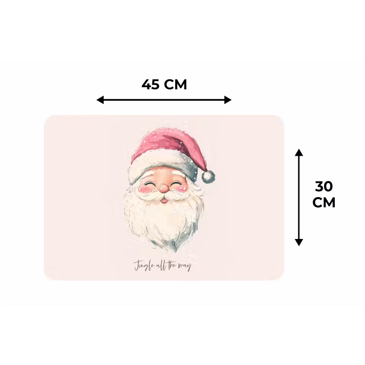 Placemat - 6 stuks - Kerstman - Kerst - Quote - Beige — 3