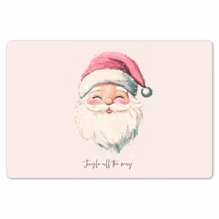 Placemat - 6 stuks - Kerstman - Kerst - Quote - Beige — 7