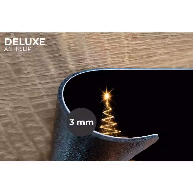 Placemat - 6 stuks - Magisch - Kerstboom - Lichtspiralen - Zwart — 4