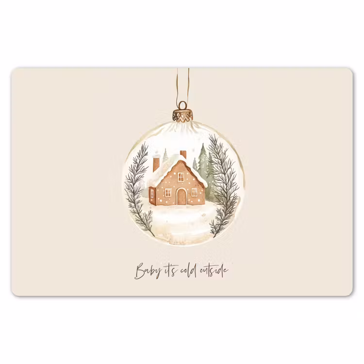 Placemat - 6 stuks - Quote - Winter - Kerst - Beige - Kerstbal — 7