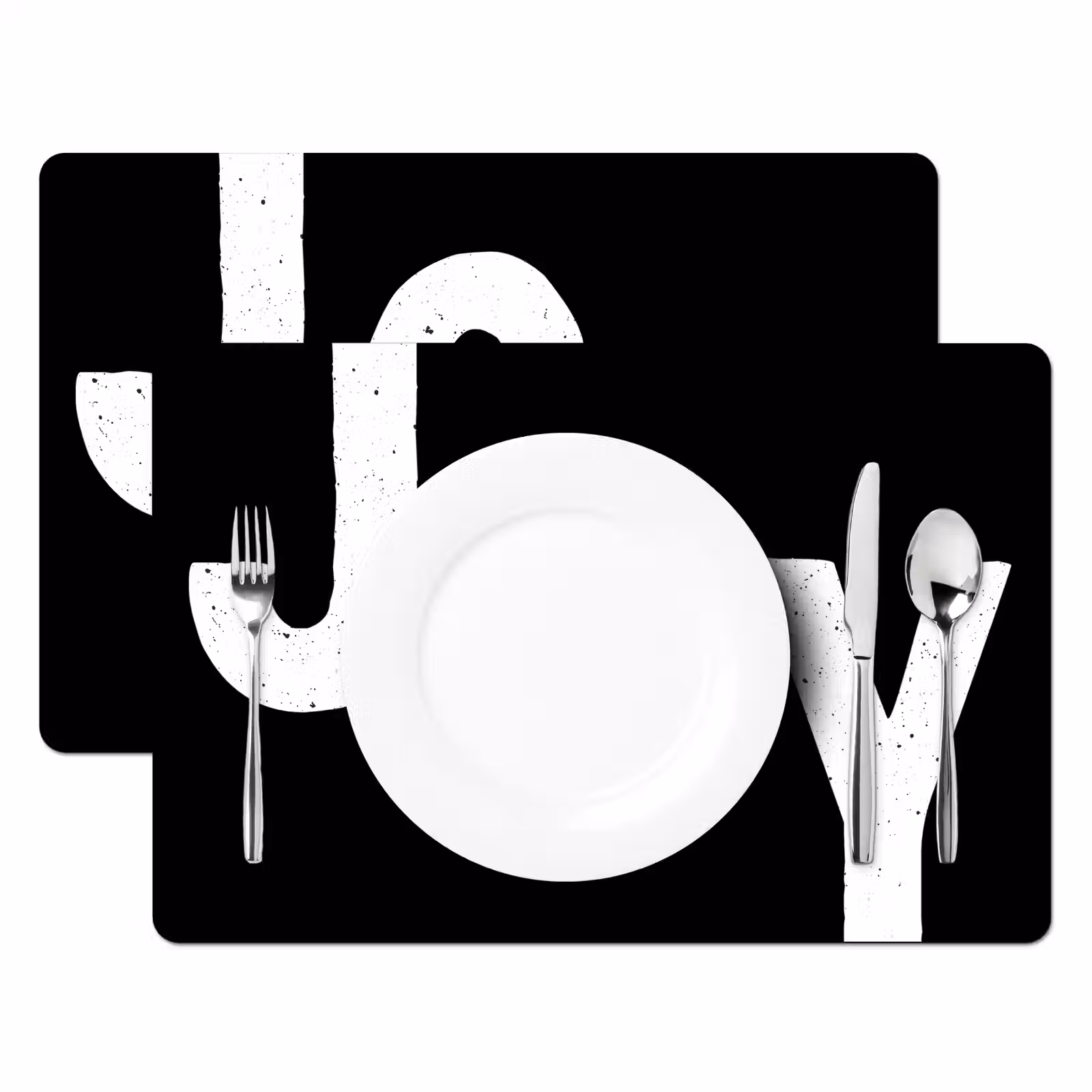 Placemat - 6 stuks - Kerstmis - Quotes - Joy - Zwart - Feest — 1