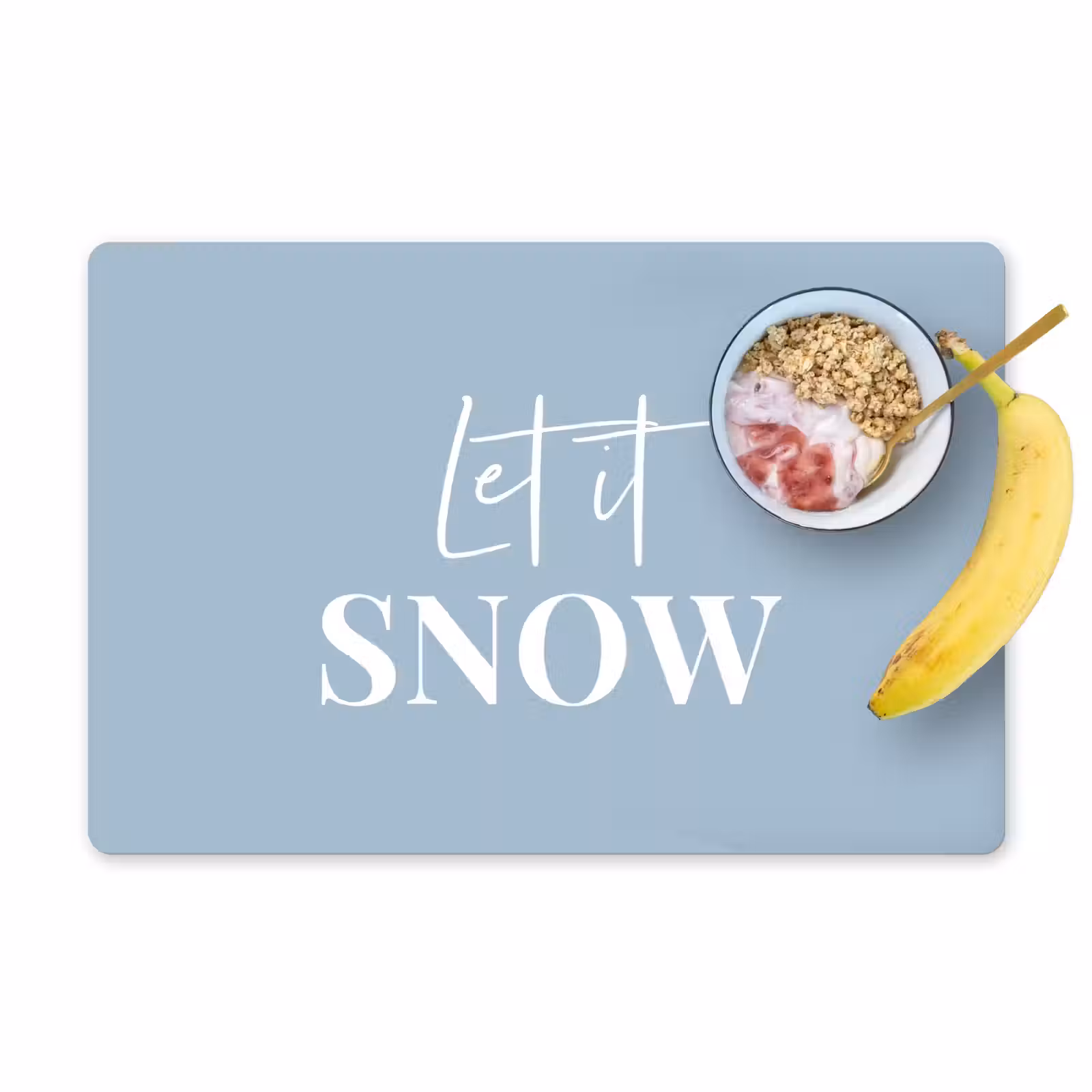Placemat - 6 stuks - Sneeuw - Winter - Blauw - Let it snow — 1
