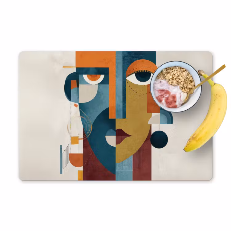 Placemat - 6 stuks - Geometrisch - Strakke vormen - Kleurrijk — 1