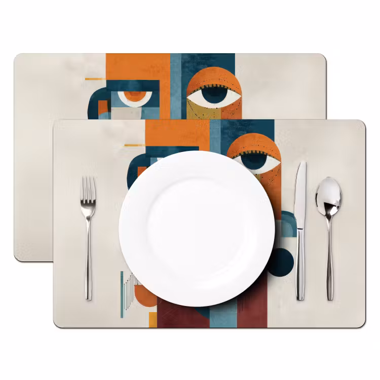 Placemat - 6 stuks - Geometrisch - Strakke vormen - Kleurrijk — 2