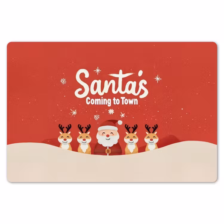 Placemat - 6 stuks - Illustratie - Kerstman - Rendieren - Rood — 7