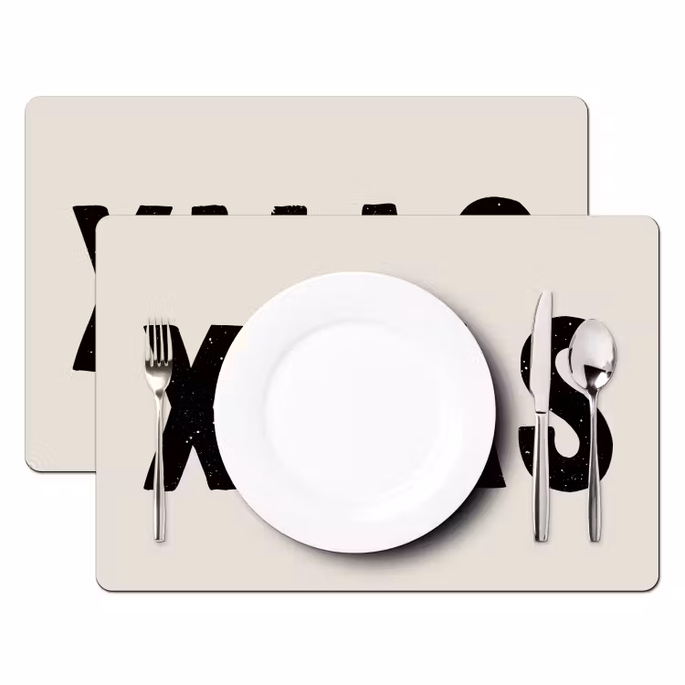 Placemat - 6 stuks - Kerst - Beige - Quotes - Xmas - Feestdagen — 1