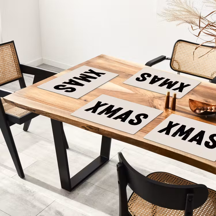 Placemat - 6 stuks - Kerst - Beige - Quotes - Xmas - Feestdagen — 4
