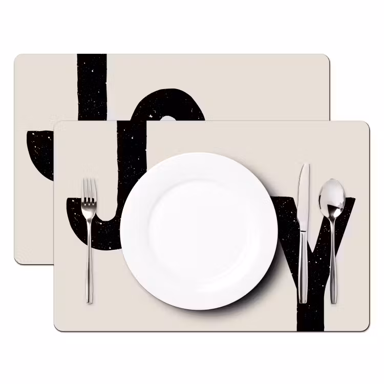 Placemat - 6 stuks - Kerst - Quote - Joy - Zwart - Feestdagen — 1