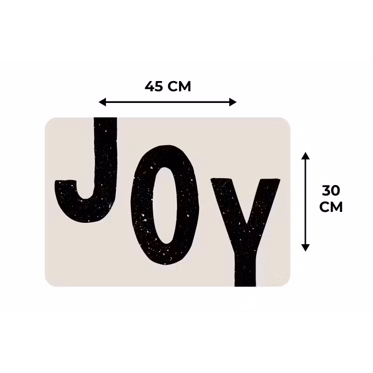 Placemat - 6 stuks - Kerst - Quote - Joy - Zwart - Feestdagen — 2