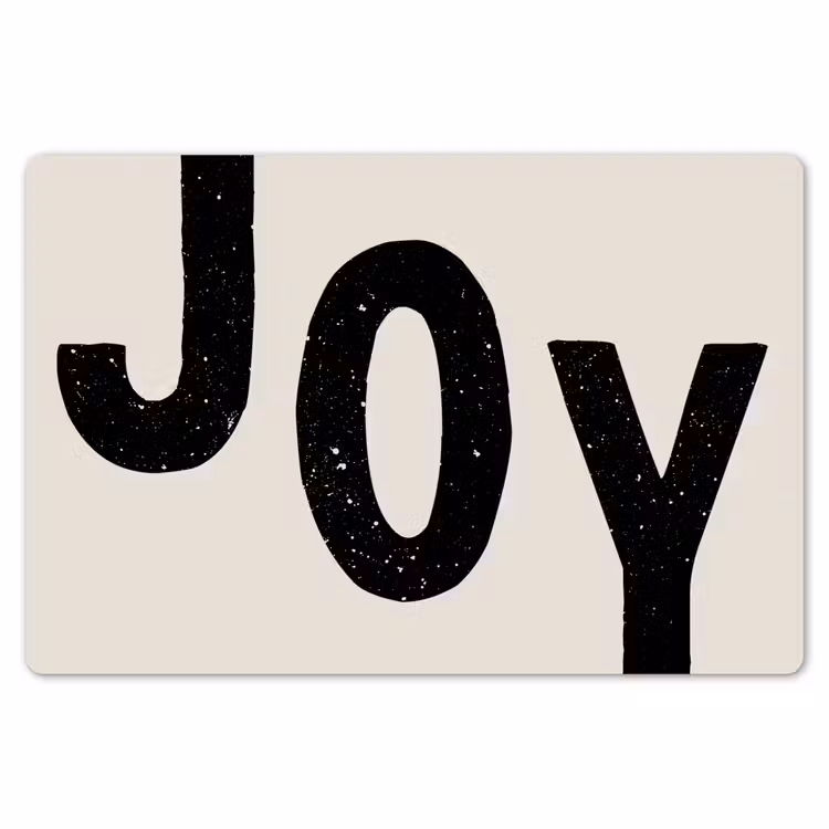 Placemat - 6 stuks - Kerst - Quote - Joy - Zwart - Feestdagen — 6