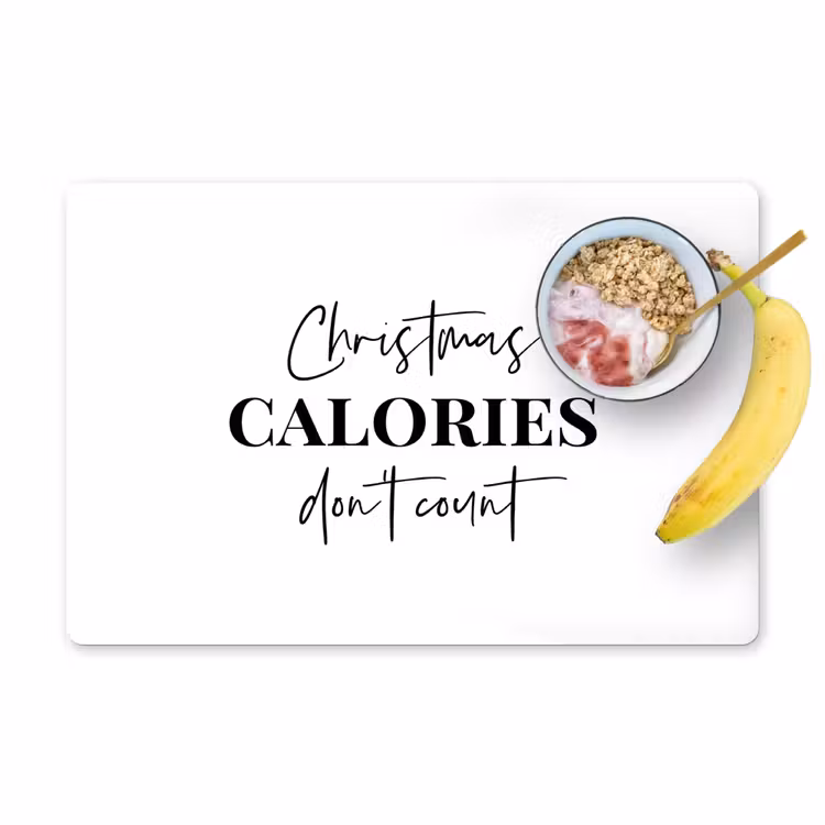 Placemat - 6 stuks - Kerst quote - Winter - Christmas calories - Wit — 1