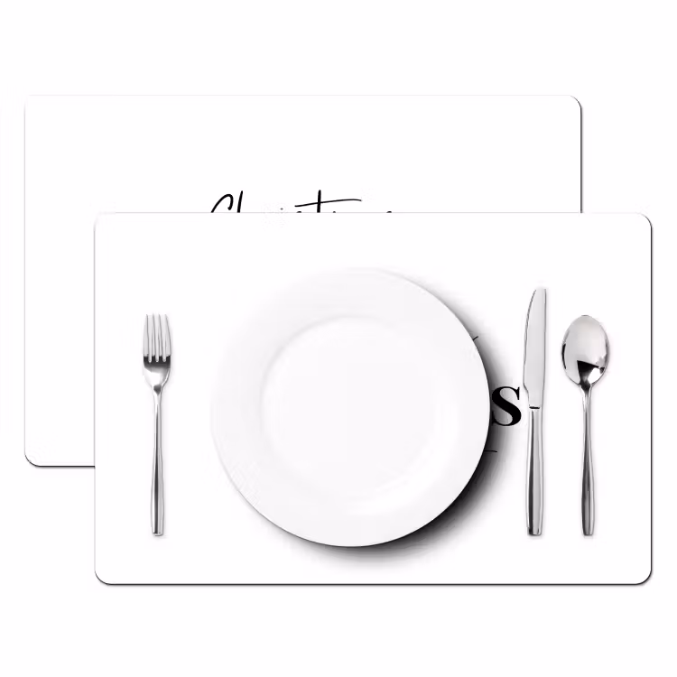 Placemat - 6 stuks - Kerst quote - Winter - Christmas calories - Wit — 2