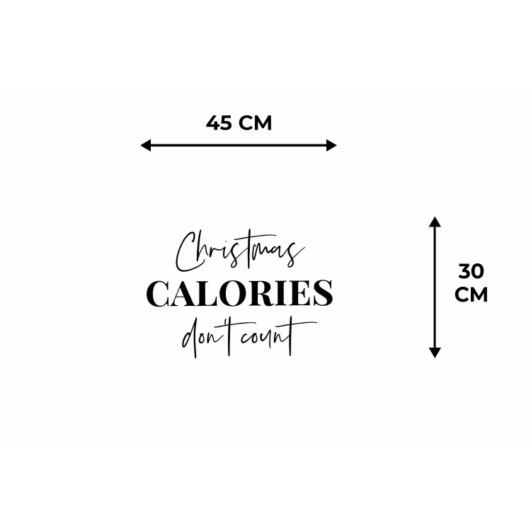 Placemat - 6 stuks - Kerst quote - Winter - Christmas calories - Wit — 3