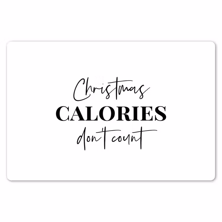 Placemat - 6 stuks - Kerst quote - Winter - Christmas calories - Wit — 7