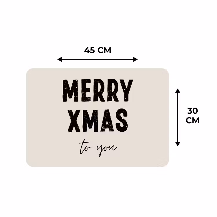 Placemat - 6 stuks - Kerst - Quotes - Merry xmas - Feestdagen - Zwart — 2
