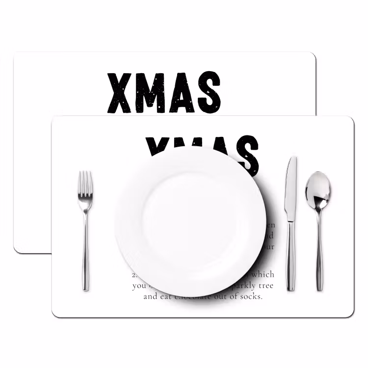 Placemat - 6 stuks - Kerst - Wit - Xmas - Quotes - Feestdagen — 1