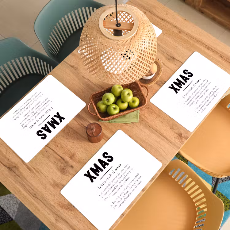 Placemat - 6 stuks - Kerst - Wit - Xmas - Quotes - Feestdagen — 5