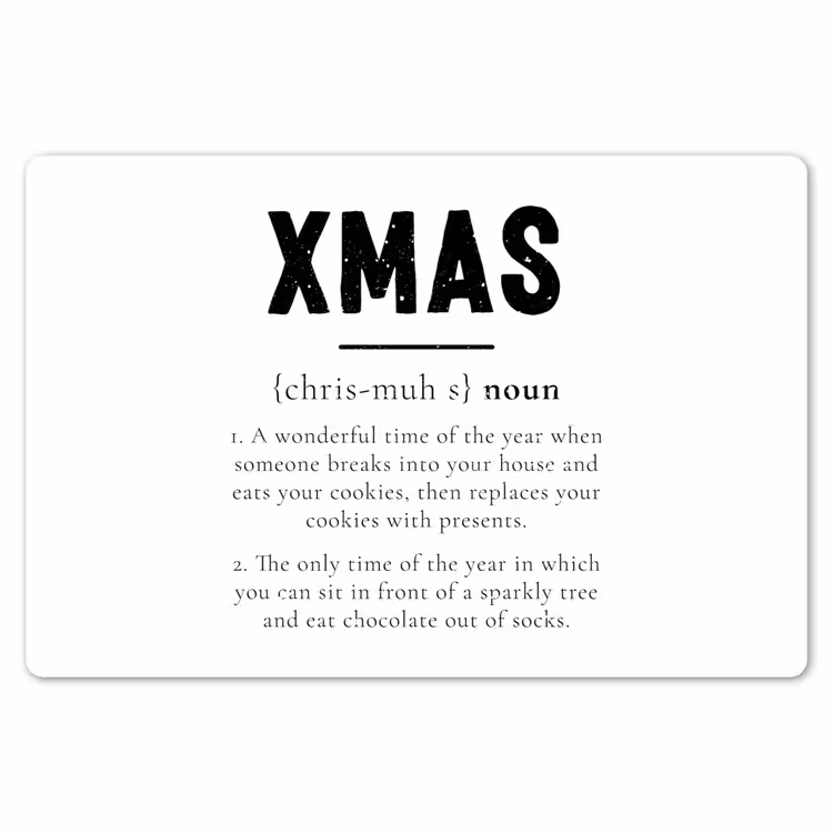 Placemat - 6 stuks - Kerst - Wit - Xmas - Quotes - Feestdagen — 6