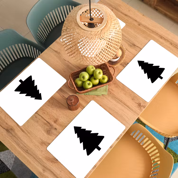 Placemat - 6 stuks - Kerstboom - Zwart - Kerstmis - Feest — 5
