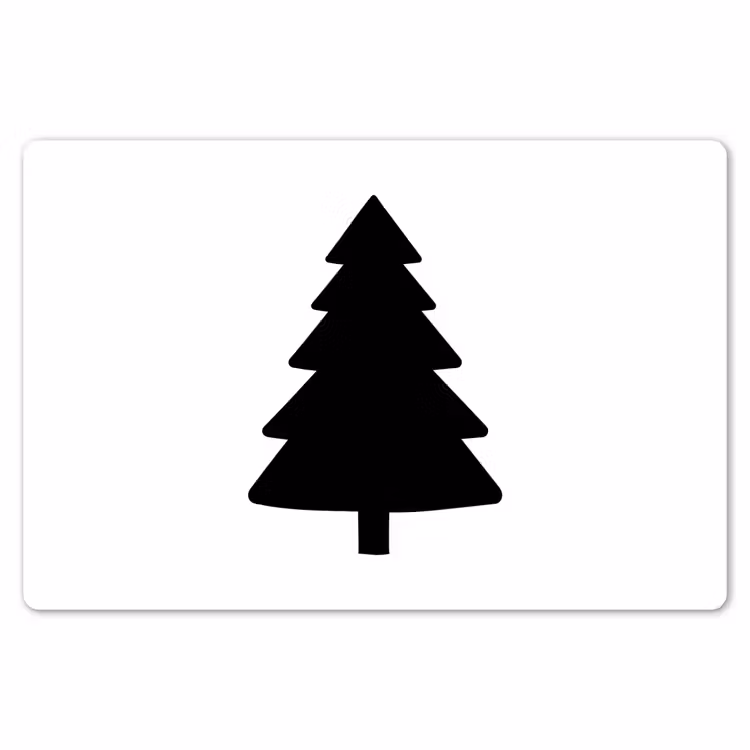 Placemat - 6 stuks - Kerstboom - Zwart - Kerstmis - Feest — 6