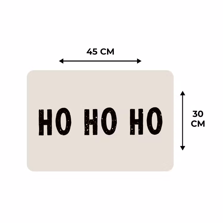 Placemat - 6 stuks - Kerstmis - Ho ho ho - Spreuken - Beige - Kerstman — 2