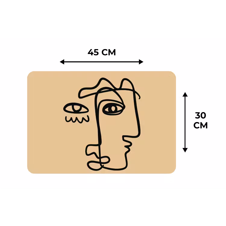Placemat - 6 stuks - Overlappende profielen - Lichtbruin - Zwart — 3
