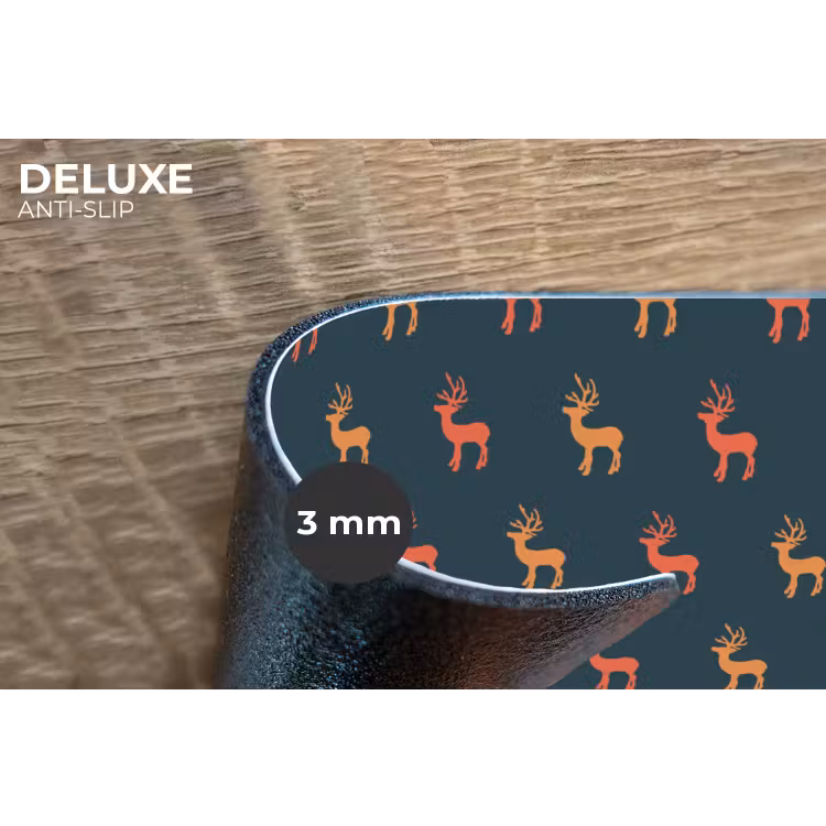 Placemat - 6 stuks - Patroon - Herten - Blauw — 4