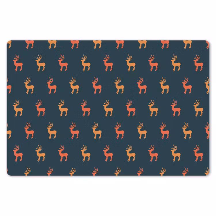Placemat - 6 stuks - Patroon - Herten - Blauw — 7