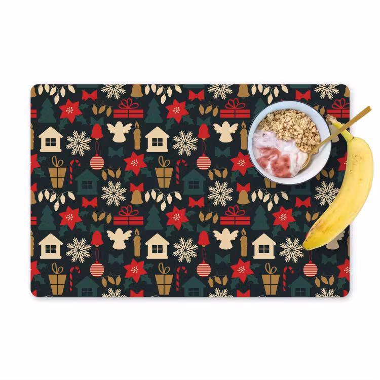 Placemat - 6 stuks - Patroon - Kerst - Symbolen — 1