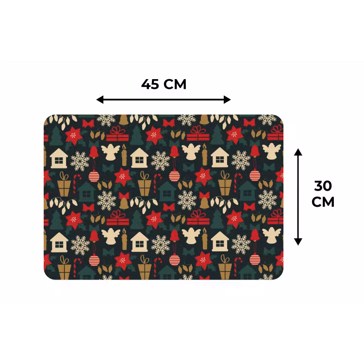 Placemat - 6 stuks - Patroon - Kerst - Symbolen — 3