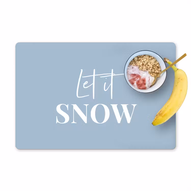Placemat - 6 stuks - Sneeuw - Winter - Blauw - Let it snow — 1