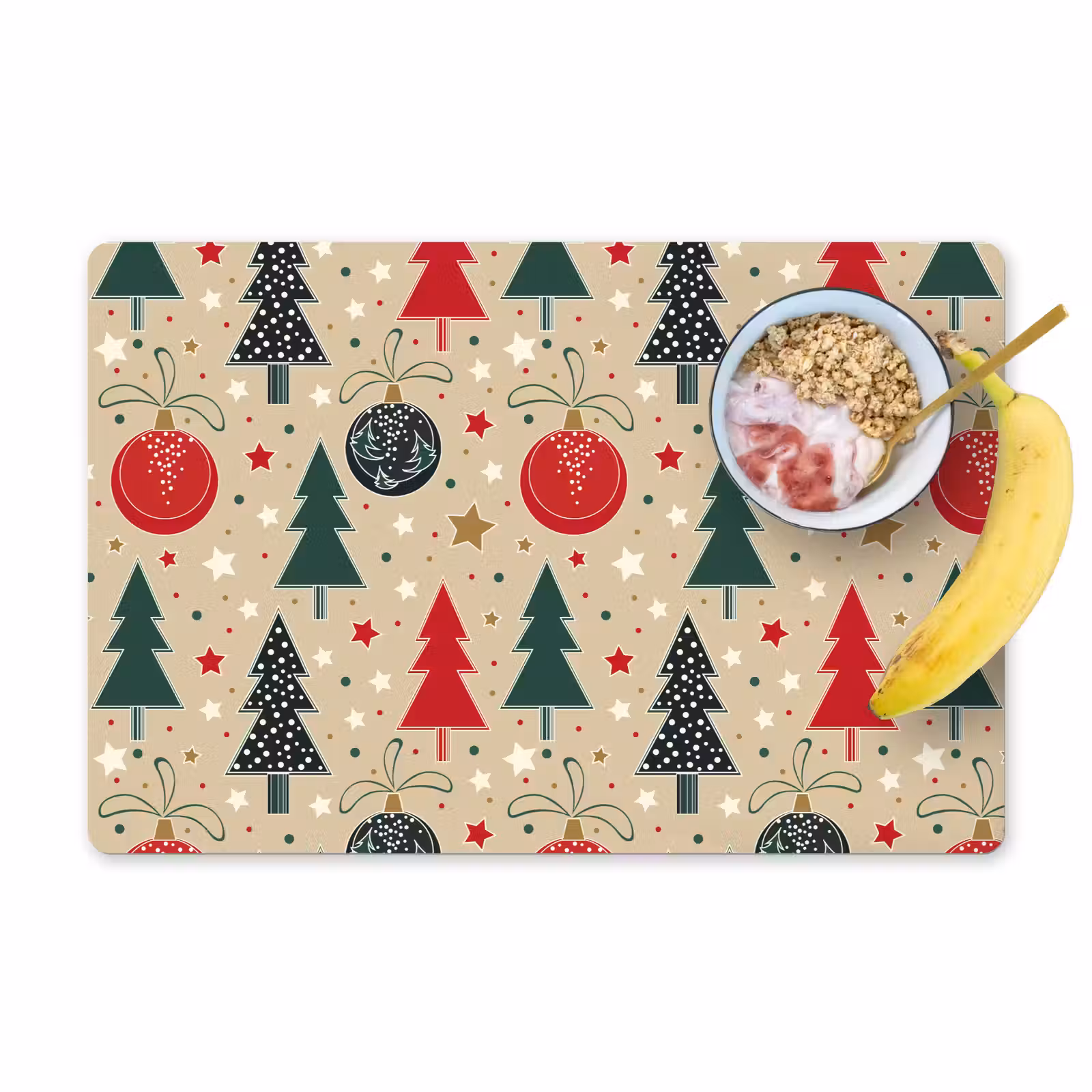 Placemat - 6 stuks - Illustratie - Kerst - Sterren — 1