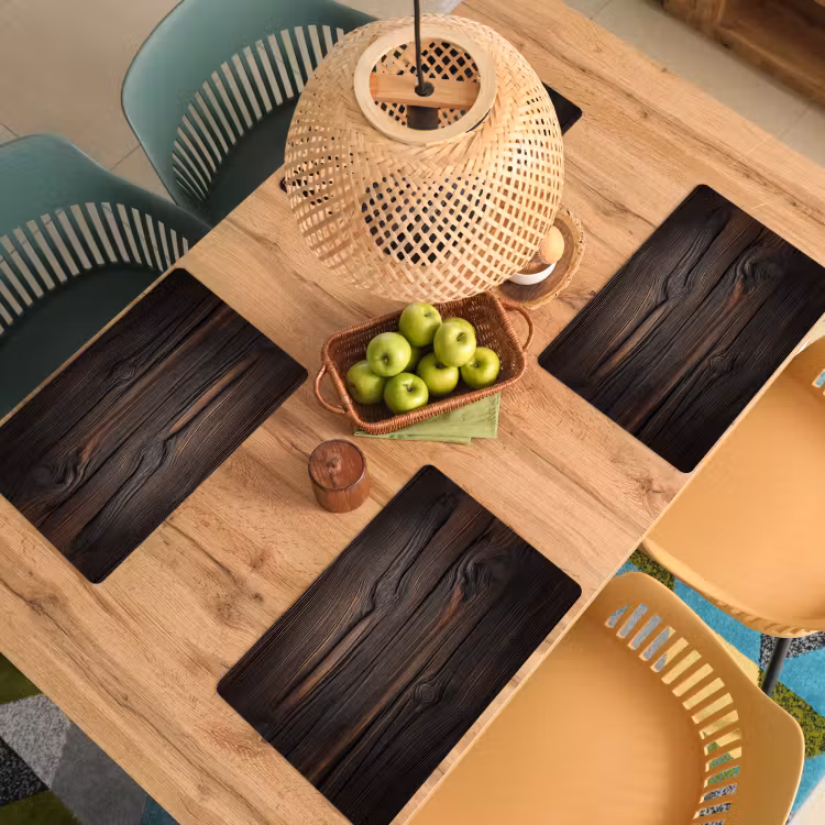 Placemat - 6 stuks - Hout - Grillige nerven — 6