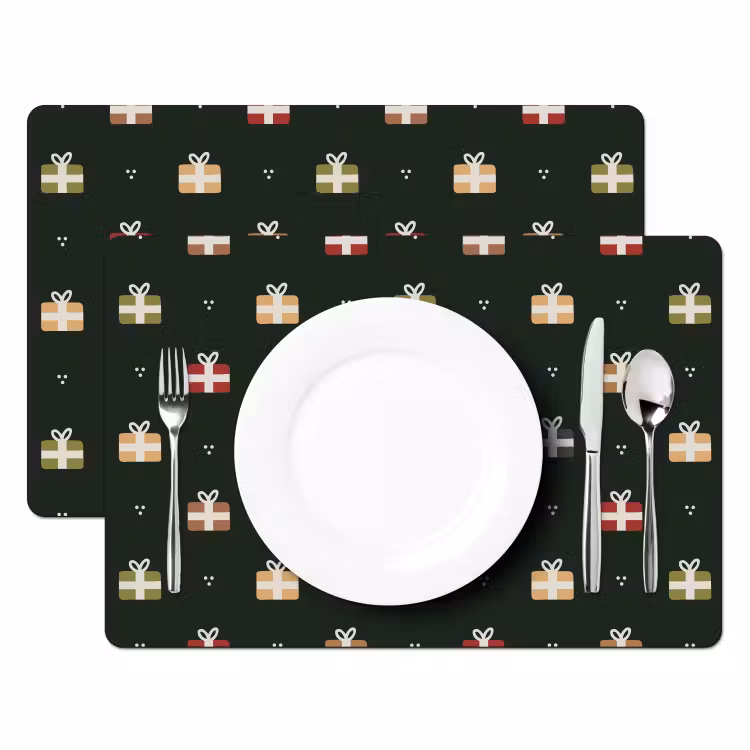 Placemat - 6 stuks - Illustratie - Cadeaus - Groen — 2