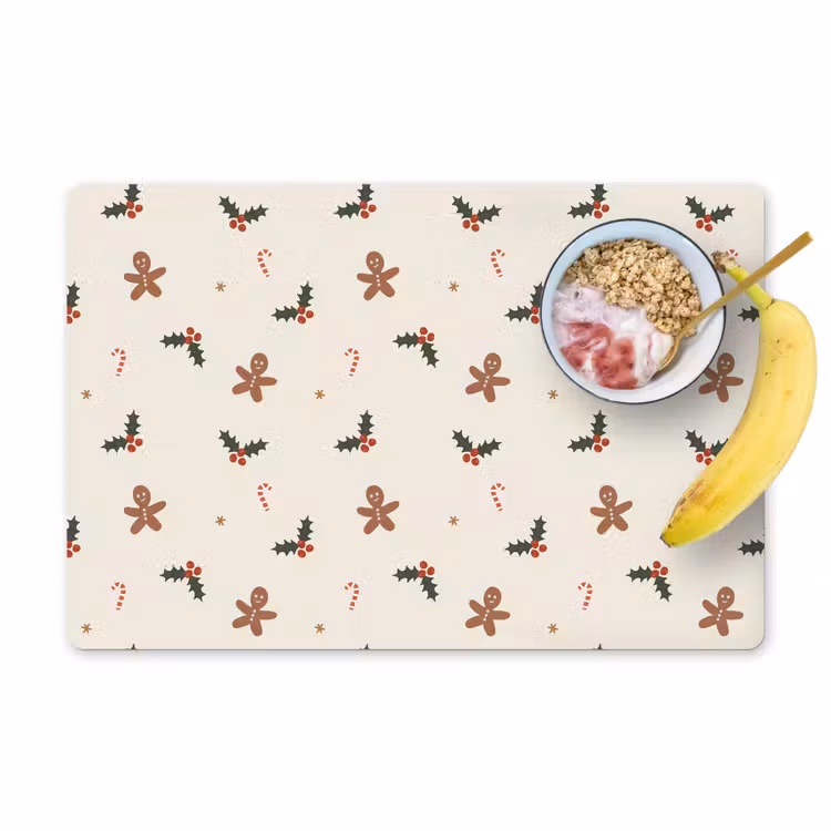 Placemat - 6 stuks - Illustratie - Figuren - Beige — 1