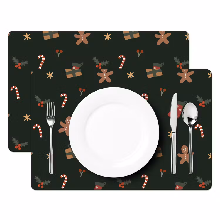 Placemat - 6 stuks - Illustratie - Figuren - Groen — 2