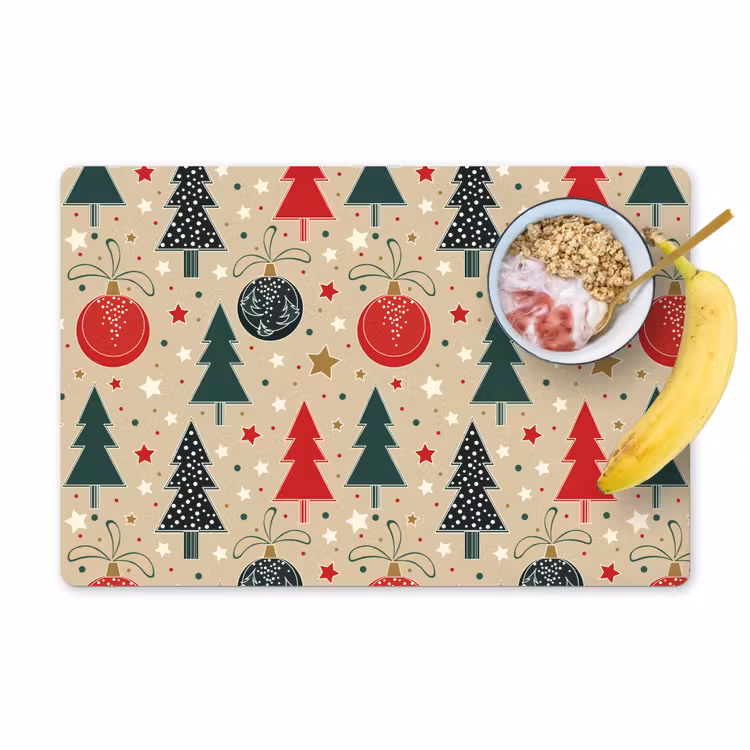 Placemat - 6 stuks - Illustratie - Kerst - Sterren — 1
