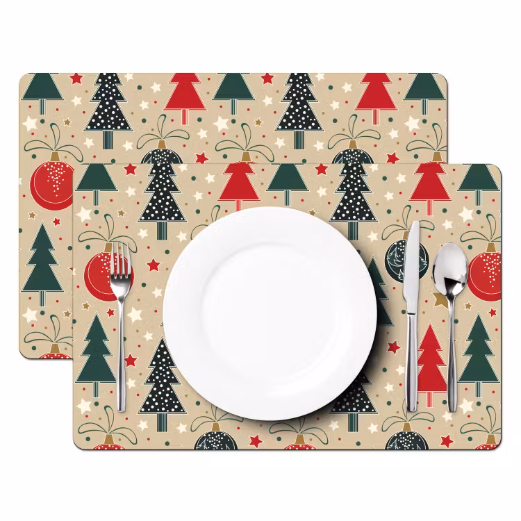 Placemat - 6 stuks - Illustratie - Kerst - Sterren — 2