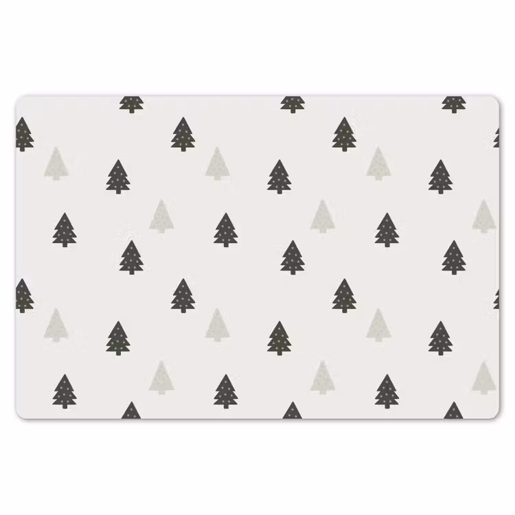 Placemat - 6 stuks - Illustratie - Kerstbomen - Wit — 7