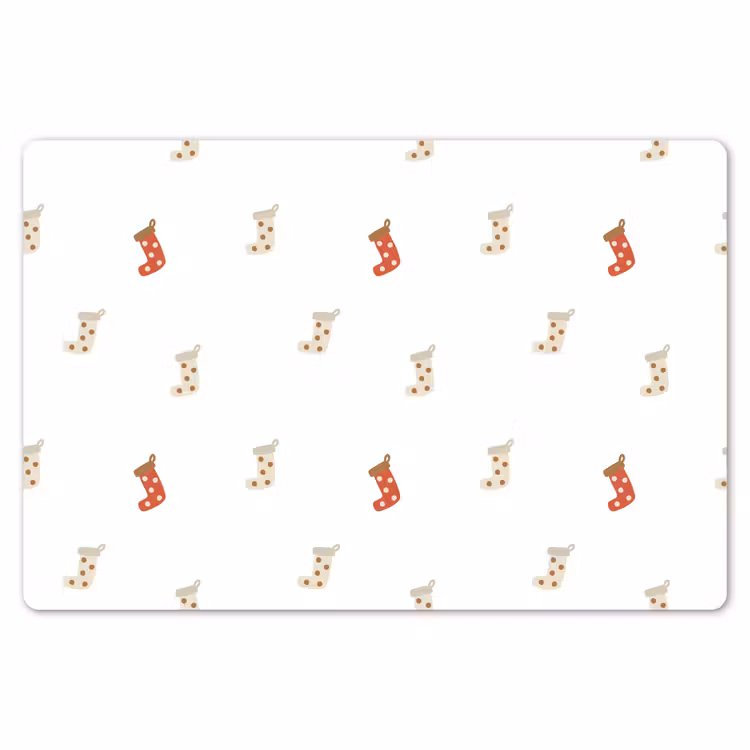 Placemat - 6 stuks - Illustratie - Kerstsokken - Wit — 7