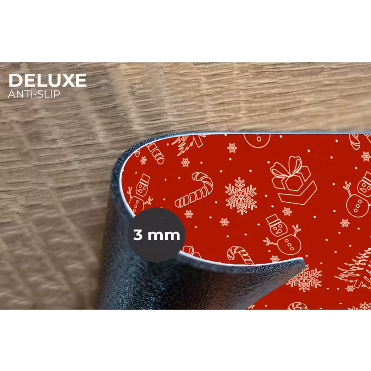 Placemat - 6 stuks - Illustratie - Kerstsymbolen - Rood — 4