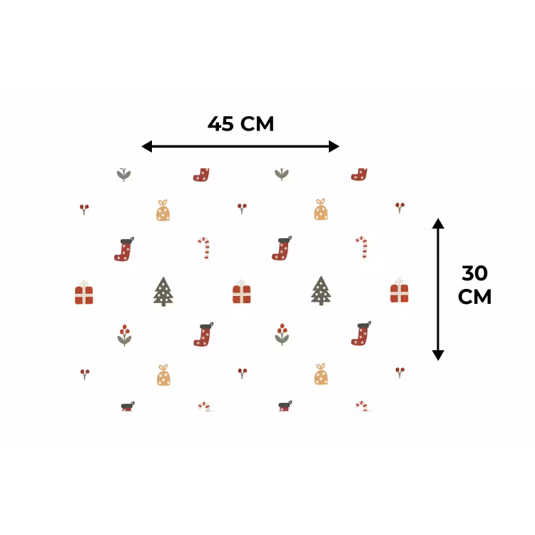Placemat - 6 stuks - Illustratie - Kerstsymbolen - Wit — 3