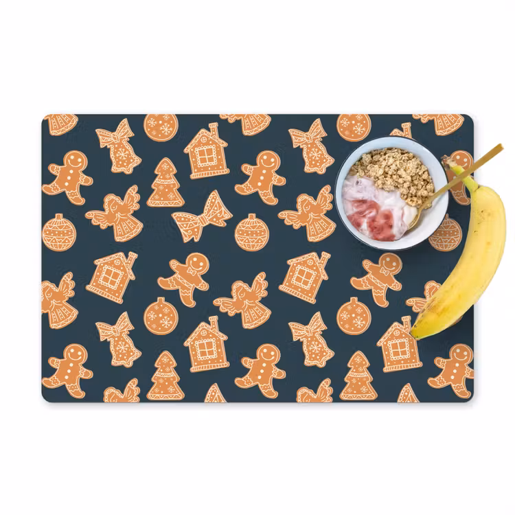 Placemat - 6 stuks - Illustratie - Koekjes - Blauw — 1