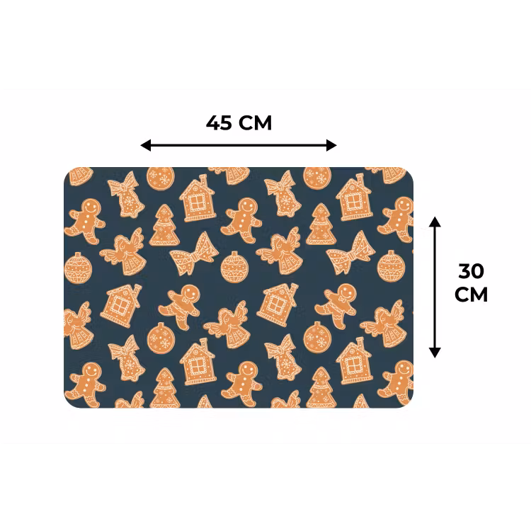 Placemat - 6 stuks - Illustratie - Koekjes - Blauw — 3