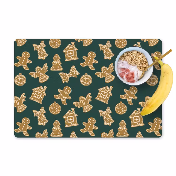 Placemat - 6 stuks - Illustratie - Koekjes - Groen — 1
