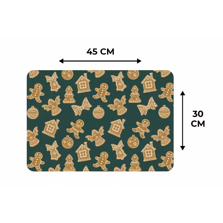 Placemat - 6 stuks - Illustratie - Koekjes - Groen — 3