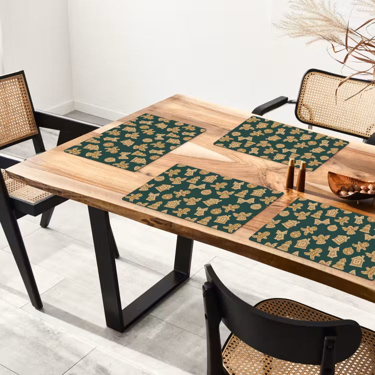 Placemat - 6 stuks - Illustratie - Koekjes - Groen — 5